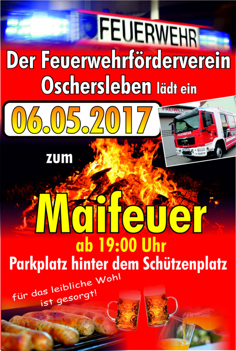 Feuerwehr Oschersleben Maifeuer 2017